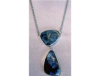 Handcrafted Sterling Silver & Boulder Opal Earrings & Necklace Set