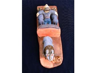 Wood Sculpture of Daniel and the Lions by Acclaimed Zimbabwean Artist, Zephania Tshuma (1932-2000)