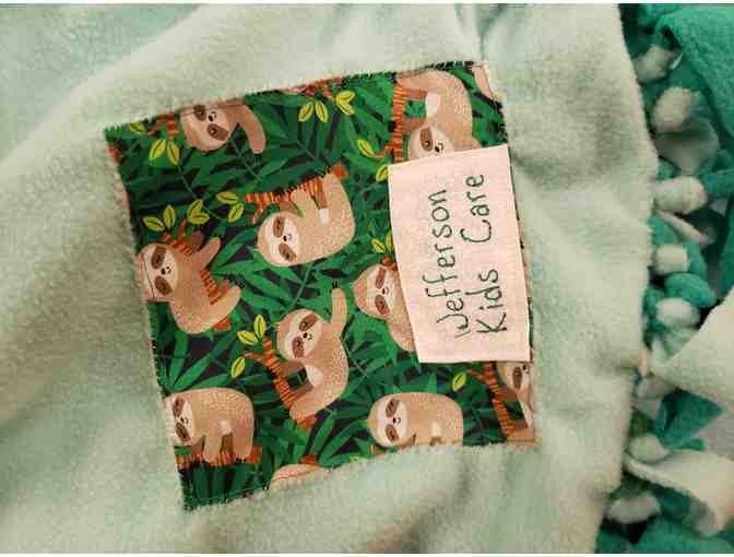 'Just Hanging Out' Fleece Sloth Blanket - courtesy Jefferson Kids Care