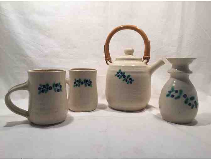 Port Clyde Pottery Set: Hand-Painted Vintage