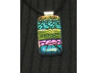 One of a kind fused glass earrings and necklace by Chris Jeffrey Stained Glass