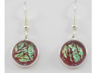 One of a kind fused glass earrings by Chris Jeffrey Stained Glass