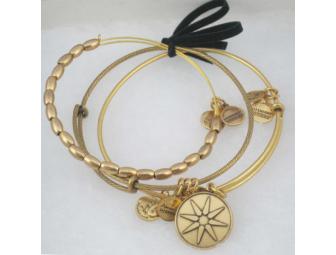 Alex and Ani - 3 Expandable Wire Bangles in Russian Gold