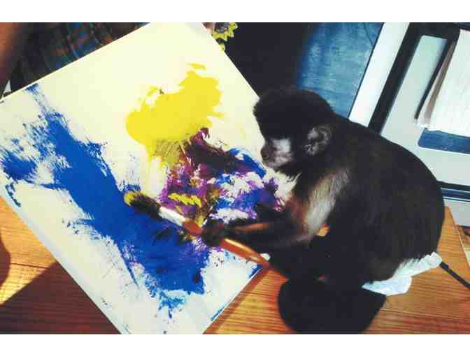 A painting by Monkey Helper, Tracey with help from Stephany