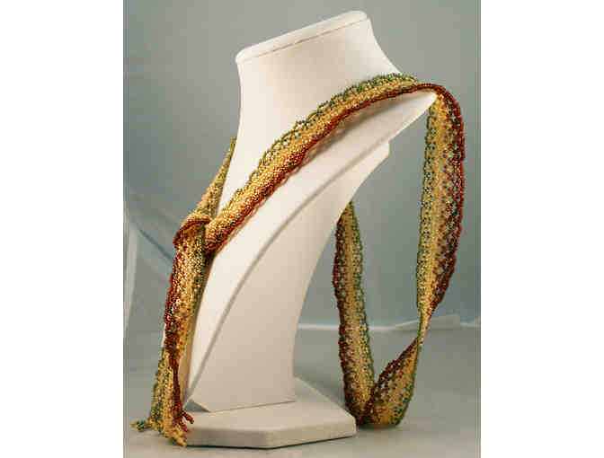 Beautiful Beaded Lariat Style Necklace by Damselfly Jewelry Artist Martha J. Totten