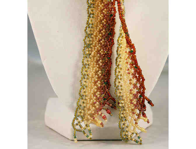 Beautiful Beaded Lariat Style Necklace by Damselfly Jewelry Artist Martha J. Totten