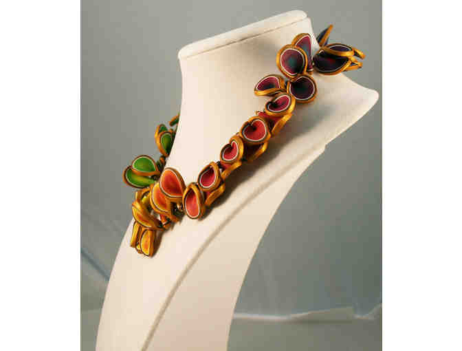 Gorgeous Rainbow Colored Handmade Clay Necklace