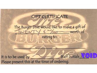 $20 Gift Certificate-The Burger Dive, Billings, MT