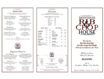 $25 Gift Certificate-Rib & Chop House, Miles City #2