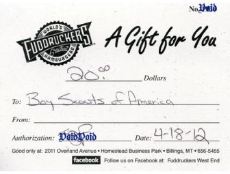 $20 Fuddruckers Gift Certificate