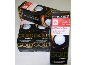 Four Sleeves Pinnacle Distance Gold Golf Balls