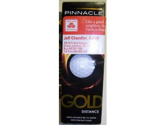 Four Sleeves Pinnacle Distance Gold Golf Balls