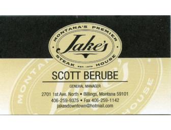$50 Gift Certificate-Jake's, Billings, MT