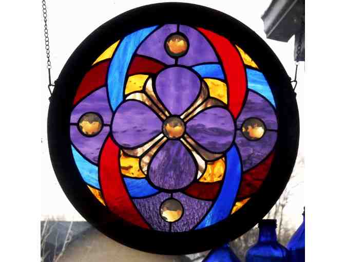 Stained Glass Medieval Cross