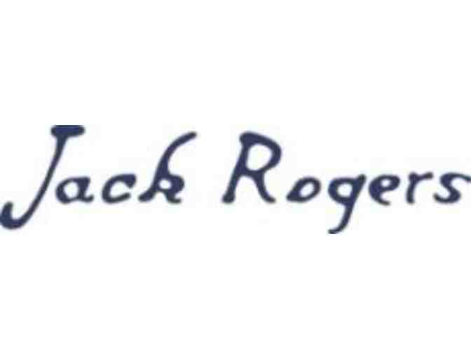 Jack Rogers Alaina Leather Tote in White & Platinum Metallic