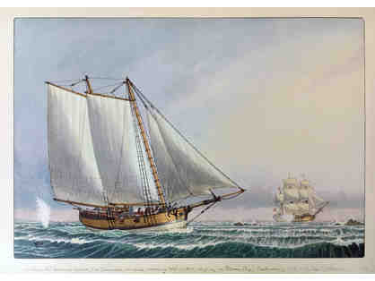 Continental Schooner Hannah Evading HMS LIVELY, 1775 by William Gilkerson