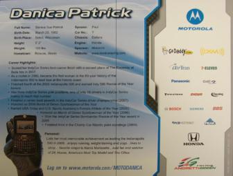 Autographed Danica Patrick Stat Card