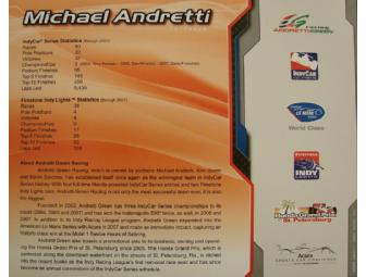 Autographed Michael Andretti Stat Card