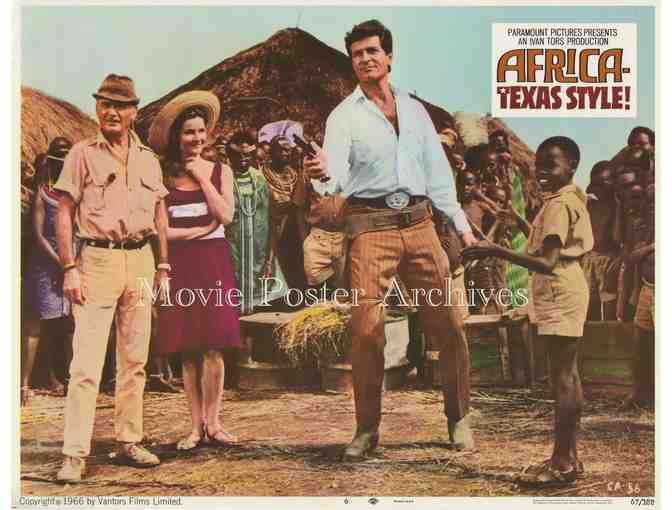 AFRICA -- TEXAS STYLE 1967 11x14 LC set, Hugh O'Brian, John Mills, Nigel Green.