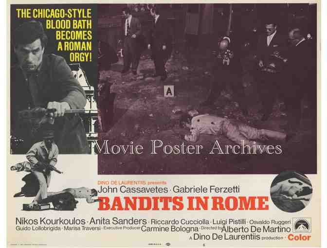 BANDITS IN ROME, 1969 11x14 LC set, John Cassavetes, Anita Sanders, Marisa Traversi.