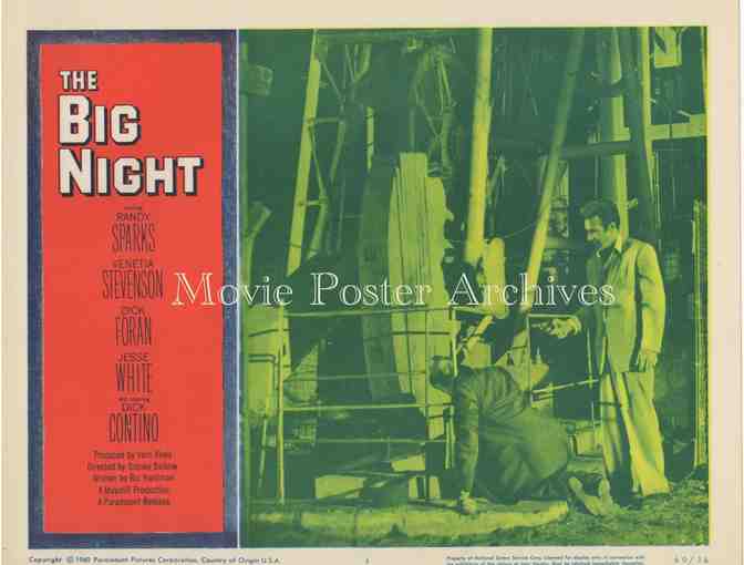 BIG NIGHT, 1960 11x14 LC set, Dick Foran, Jesse White, Randy Sparks, big money, big crime,
