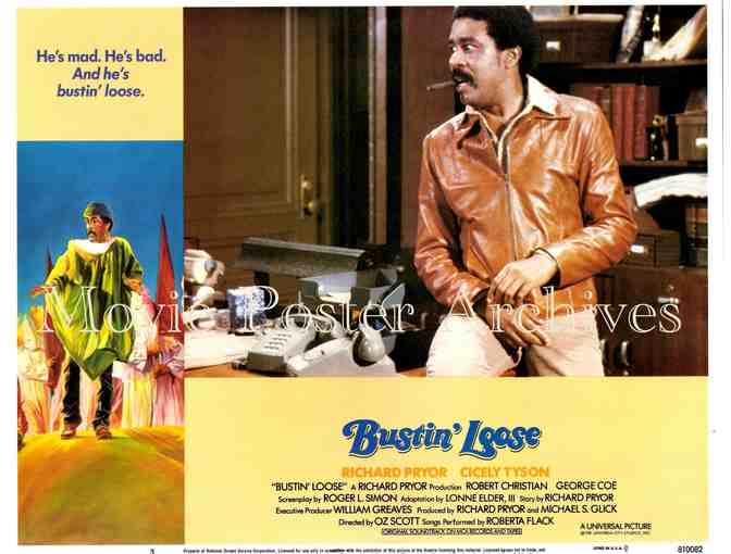 BUSTIN LOOSE, 1981 11x14 LC set, Richard Pryor, Cicely Tyson, Angel Ramirez, Jimmy Hughes
