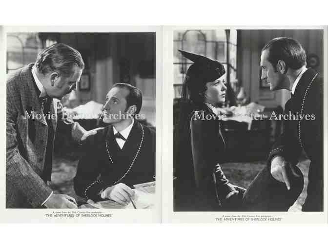 ADVENTURES OF SHERLOCK HOLMES, 1939, 8x10 Stills, Basil Rathbone, Nigel Bruce, Ida Lupino.