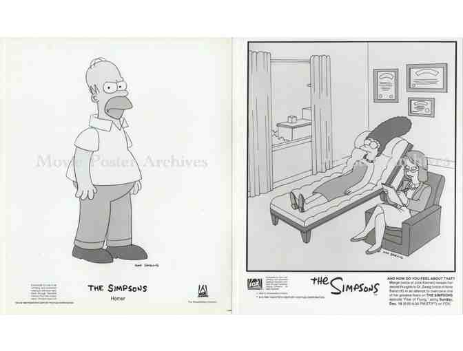 SIMPSONS, 8x10 studio and local stills Homer, Marge, Lisa, Maggie and Bart.