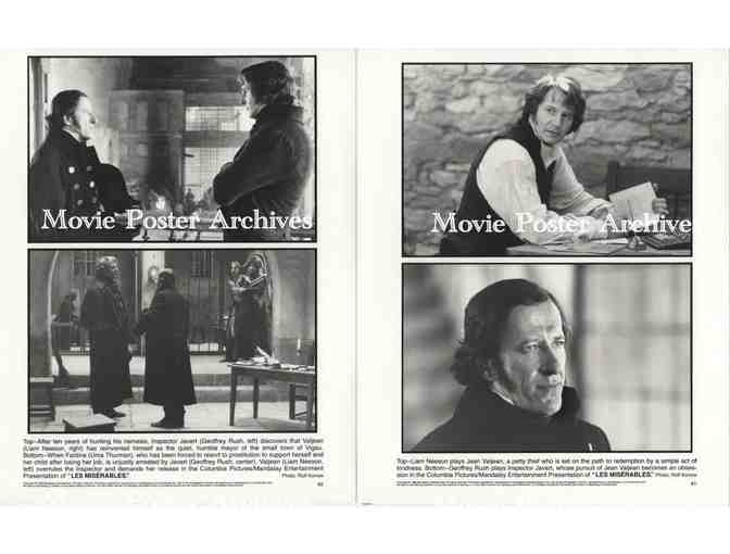 LES MISERABLES, 1998, 8x10 production stills, Liam Neeson, Uma Thurman, Geoffrey Rush