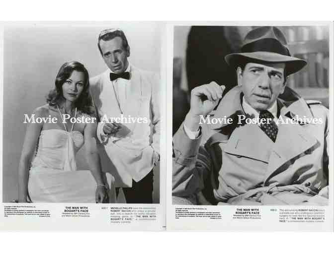 MAN WITH BOGARTS FACE, 1980, 8x10 production stills, Robert Sacchi, Franco Nero, Victor Buono