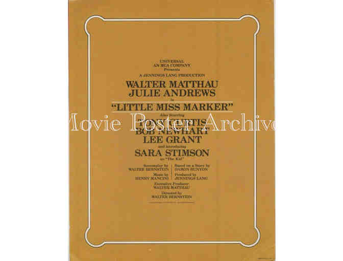 LITTLE MISS MARKER, 1980, program, Walter Matthau, Julie Andrews, Tony Curtis