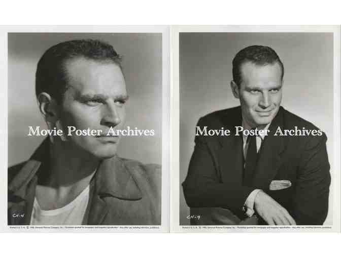 CHARLTON HESTON, group of black and white classic celebrity portraits, stills or photos