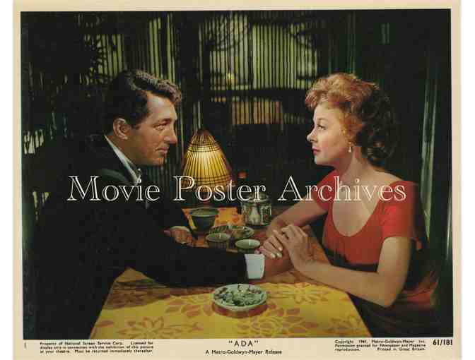 ADA, 1961, mini lobby card set, Susan Hayward, Dean Martin, Ralph Meeker
