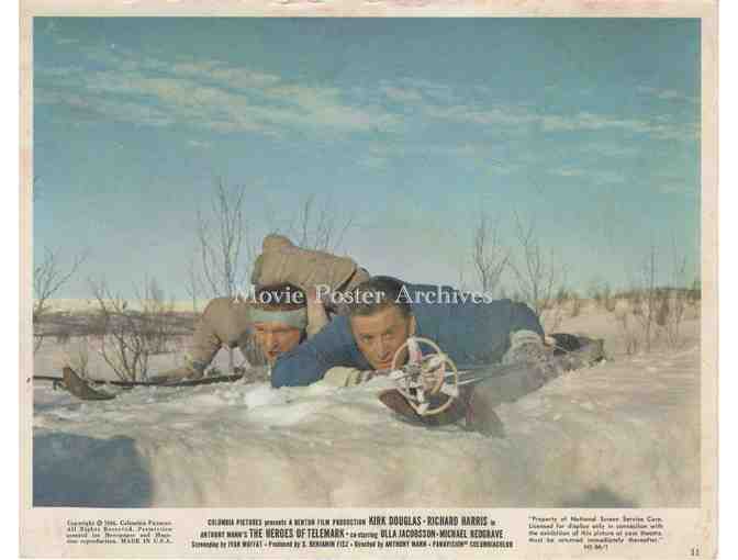 HEROES OF TELEMARK, 1966, mini lobby card set, Kirk Douglas, Richard Harris