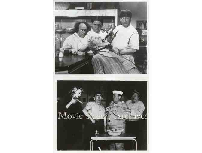 THREE STOOGES, 10 CLASSIC PHOTOS, GROUP B, Curly, Mo and Shemp Howard, Larry Fine.