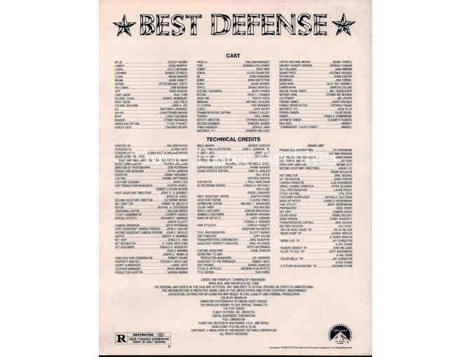 BEST DEFENSE, 1984, program, Dudley Moore, Eddie Murphy, Kate Capshaw