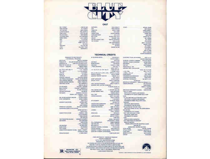 BLUE CITY, 1985, program, Judd Nelson, Ally Sheedy, Paul Winfield, David Caruso