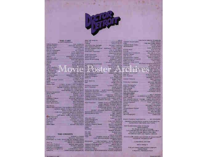 DOCTOR DETROIT, 1983, program, Dan Aykroyd, Howard Hesseman, James Brown