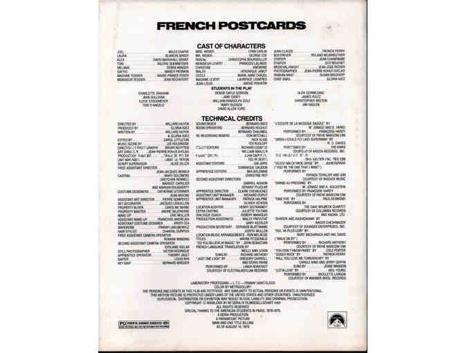 FRENCH POSTCARDS, 1979, program, Debra Winger, Miles Chapin