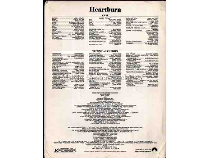 HEARTBURN, 1986, program, Jack Nicholson, Meryl Streep, Jeff Daniel