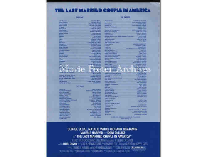 LAST MARRIED COUPLE IN AMERICA, 1980, program, George Segal, Natalie Wood