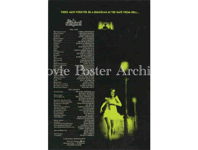 SENTINEL, 1977, program, Chris Sarandon, John Carradine, Christopher Walken, Eli Wallach