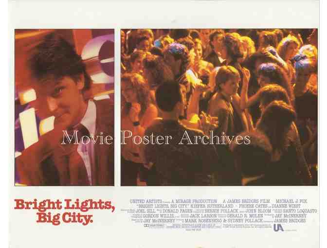 BRIGHT LIGHTS, BIG CITY, 1988, lobby card set, Michael J. Fox, Keifer Sutherland
