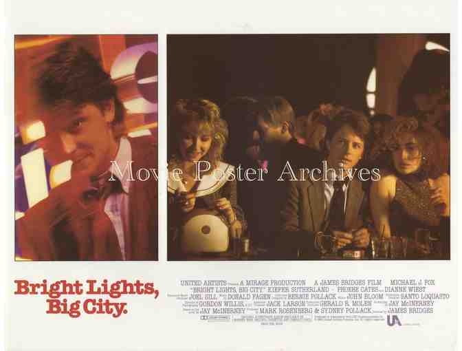 BRIGHT LIGHTS, BIG CITY, 1988, lobby card set, Michael J. Fox, Keifer Sutherland