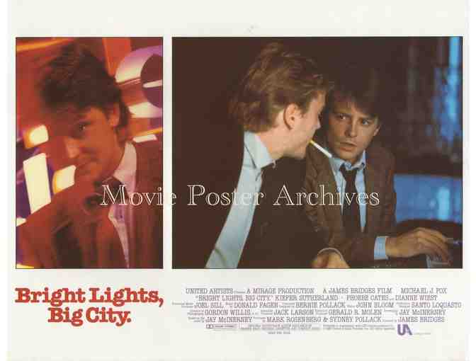 BRIGHT LIGHTS, BIG CITY, 1988, lobby card set, Michael J. Fox, Keifer Sutherland