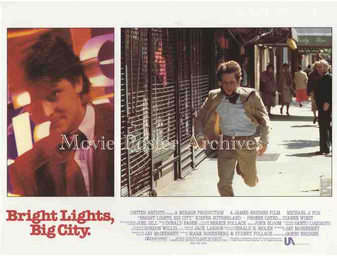 BRIGHT LIGHTS, BIG CITY, 1988, lobby card set, Michael J. Fox, Keifer Sutherland