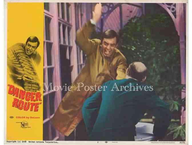 DANGER ROUTE, 1968, lobby card set, Richard Johnson, Diana Dors, Carol Lynley