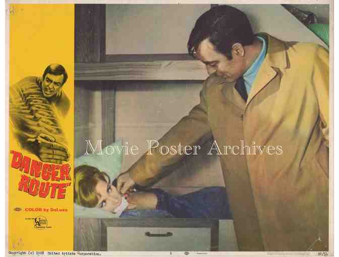DANGER ROUTE, 1968, lobby card set, Richard Johnson, Diana Dors, Carol Lynley