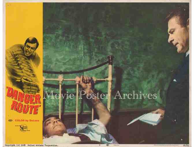 DANGER ROUTE, 1968, lobby card set, Richard Johnson, Diana Dors, Carol Lynley