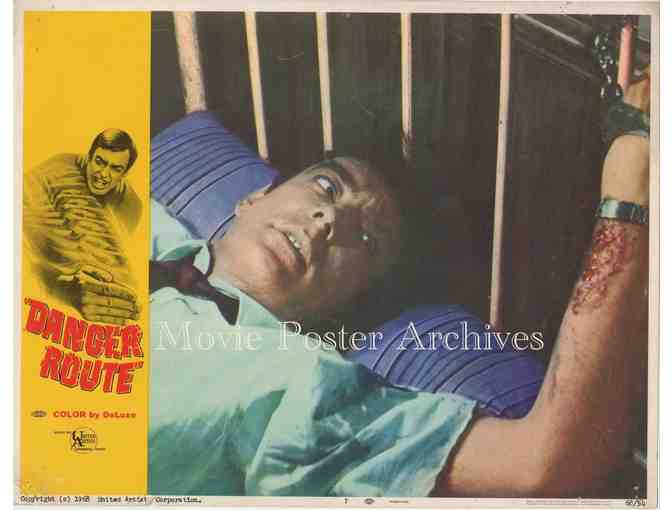 DANGER ROUTE, 1968, lobby card set, Richard Johnson, Diana Dors, Carol Lynley